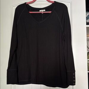 Maurices Black and Red Long Sleeve Blouse